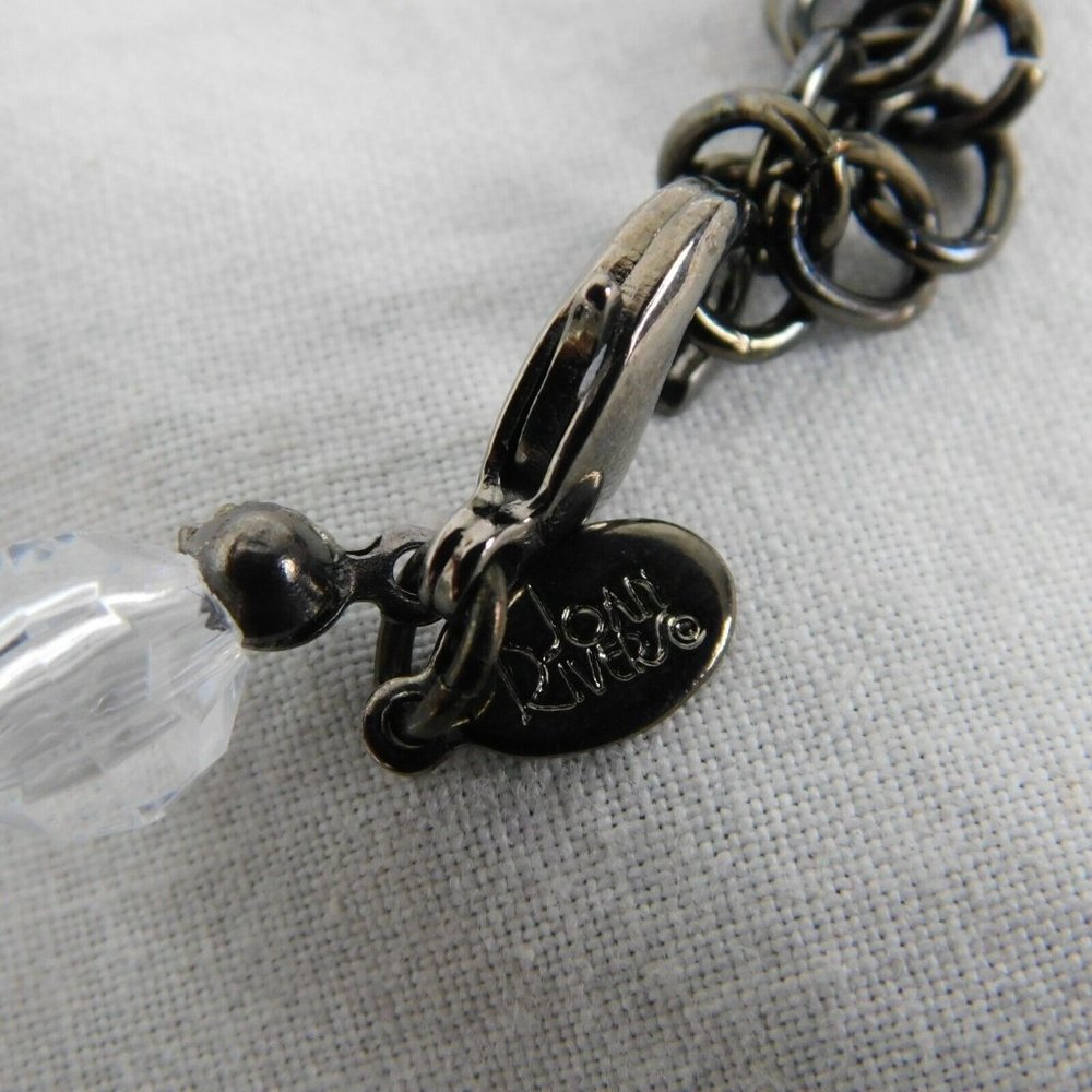 Joan Rivers Classics Collection Costume Necklace Clear Acrylic Faceted Lg Bead - Picture 4 of 8
